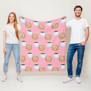 Couverture Polaire Aquarelle Cinnamon Bun Pastry Café