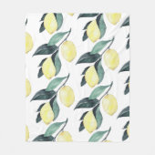 Couverture Polaire Aquarelle Citrons jaunes Motif sans couture (Devant)