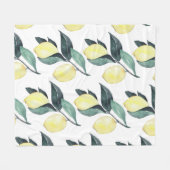 Couverture Polaire Aquarelle Citrons jaunes Motif sans couture (Devant (Horizontal))