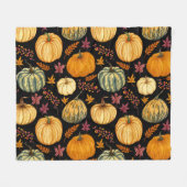Couverture Polaire Aquarelle Citrouilles : Automne Motif sans couture (Devant (Horizontal))