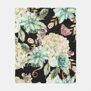 Couverture Polaire Aquarelle claire sans couture motif avec fleurs h