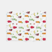 Couverture Polaire Aquarelle Cocktails & Boissons de fête (Devant (Horizontal))