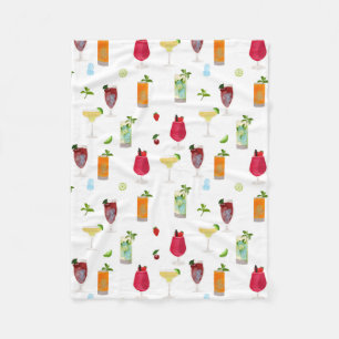 Couverture Polaire Aquarelle Cocktails & Boissons de fête
