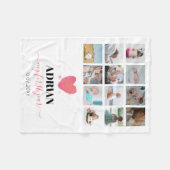 Couverture Polaire Aquarelle Coeur bébé première année photo Collage (Devant (Horizontal))