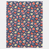 Couverture Polaire Aquarelle Coeurs colorés (Devant)