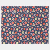 Couverture Polaire Aquarelle Coeurs colorés (Devant (Horizontal))