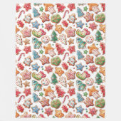 Couverture Polaire Aquarelle couleur mignonne Cookies de Noël (Devant)