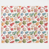 Couverture Polaire Aquarelle couleur mignonne Cookies de Noël (Devant (Horizontal))