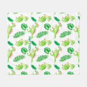 Couverture Polaire Aquarelle couleur mignonne Motif Jungle Dinosaur (Devant (Horizontal))