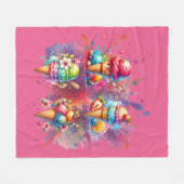 Couverture Polaire Aquarelle Crème glacée Imprimer - Desse d'été colo (Devant (Horizontal))