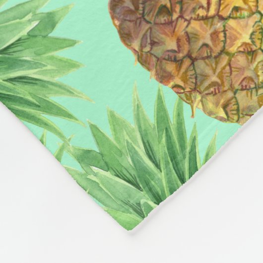Couverture Polaire Aquarelle d'ananas 2 (Coin)