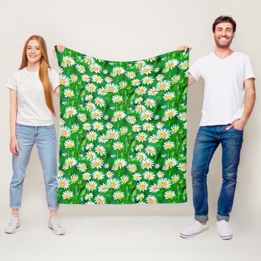 Couverture Polaire Aquarelle dans un champ vert (En situation)
