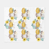 Couverture Polaire Aquarelle d'automne citrouille Thanksgiving Hallow (Devant (Horizontal))