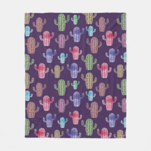 Couverture Polaire Aquarelle de cactus tendance tirant en continu mot