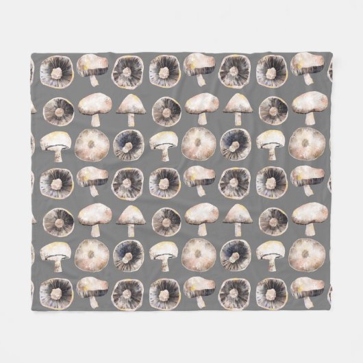 Couverture Polaire Aquarelle de champignon (Devant (Horizontal))