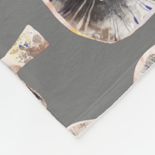 Couverture Polaire Aquarelle de champignon (Coin)