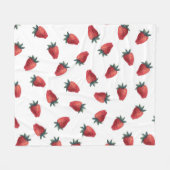 Couverture Polaire Aquarelle de fraises : Jouer Motif sans couture (Devant (Horizontal))