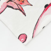 Couverture Polaire Aquarelle de grenade et motif d'encre (Coin)