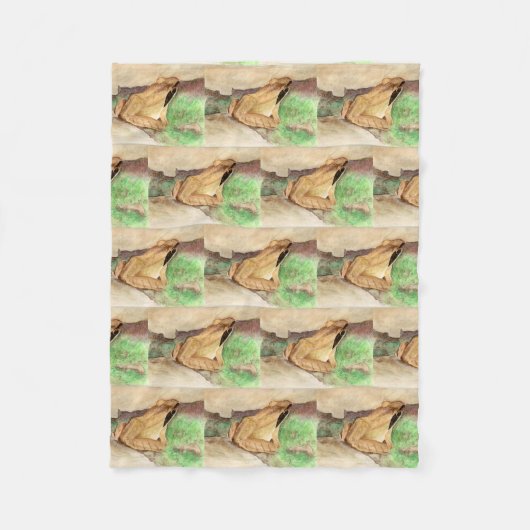 Couverture Polaire Aquarelle de grenouille à bois (Devant)
