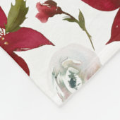 Couverture Polaire Aquarelle de la floraison hivernale de Poinsettia (Coin)