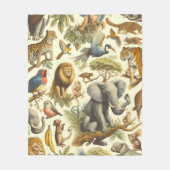 Couverture Polaire Aquarelle de la jungle vintage (Devant)