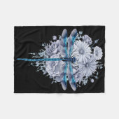 Couverture Polaire Aquarelle de libellules bleues L'art Insecte la Te (Devant (Horizontal))