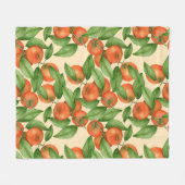 Couverture Polaire Aquarelle de mandarine, motif de fruits sans soudu (Devant (Horizontal))