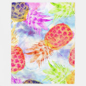 Couverture Polaire Aquarelle de Motif d'ananas tropical (Devant)