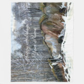 Couverture Polaire Aquarelle de peinture de ravin neigeux (Devant)