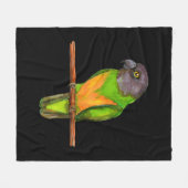 Couverture Polaire Aquarelle de perroquet du Sénégal (Devant (Horizontal))