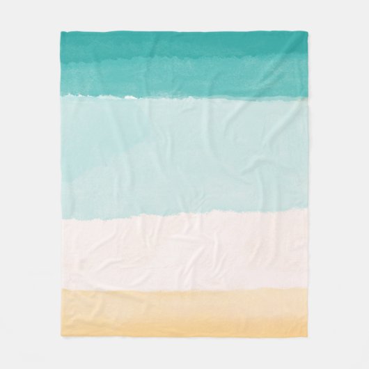 Couverture Polaire Aquarelle de plage (Devant)