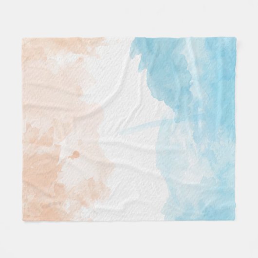 Couverture Polaire Aquarelle de plage (Devant (Horizontal))