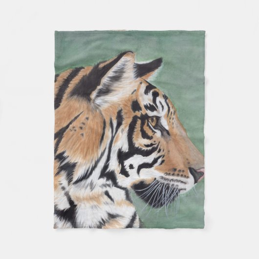 Couverture Polaire Aquarelle de tigre par Miranda (Devant)
