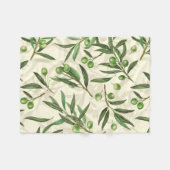 Couverture Polaire Aquarelle des branches d'olive (Devant (Horizontal))