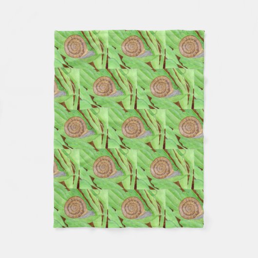 Couverture Polaire Aquarelle des escargots (Devant)