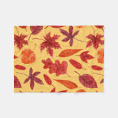 Couverture Polaire Aquarelle des feuilles rouges (Devant (Horizontal))