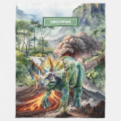 Couverture Polaire Aquarelle Dinosaur Anniversaire Cadeau cadeau pour (Devant)