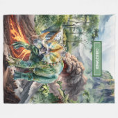 Couverture Polaire Aquarelle Dinosaur Anniversaire Cadeau cadeau pour (Devant (Horizontal))