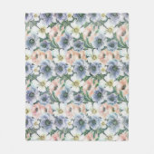 Couverture Polaire Aquarelle douce pastel floral (Devant)