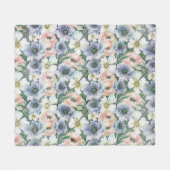 Couverture Polaire Aquarelle douce pastel floral (Devant (Horizontal))