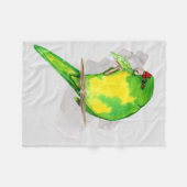 Couverture Polaire Aquarelle d'une perruche à couronne rouge (Devant (Horizontal))