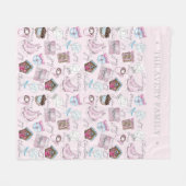 Couverture Polaire Aquarelle Dusty rose Noël (Devant (Horizontal))