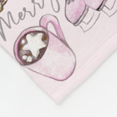 Couverture Polaire Aquarelle Dusty rose Noël (Coin)