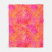 Couverture Polaire Aquarelle encre Abstraite Art rose orange (Devant)