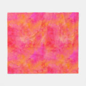 Couverture Polaire Aquarelle encre Abstraite Art rose orange (Devant (Horizontal))