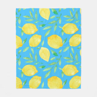 Couverture Polaire Aquarelle Esquisse Citrons Conception transparente