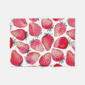 Couverture Polaire Aquarelle et encre de fraises (Devant (Horizontal))