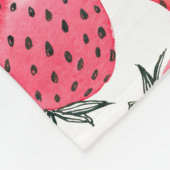 Couverture Polaire Aquarelle et encre de fraises (Coin)