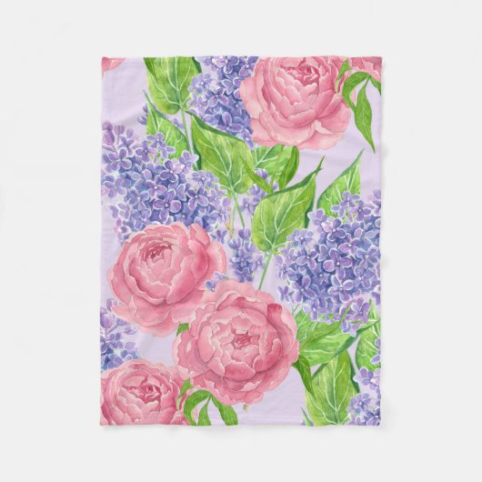 Couverture Polaire Aquarelle et lilas (Devant)