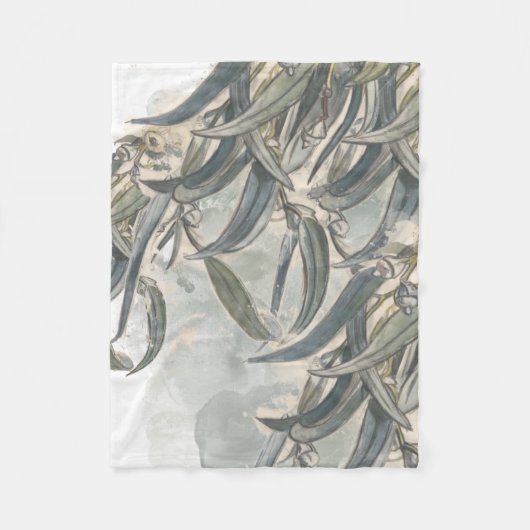 Couverture Polaire Aquarelle Eucalyptus Verdure Feuille (Devant)